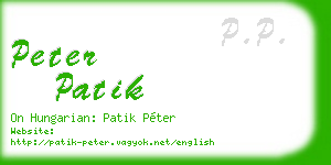 peter patik business card
